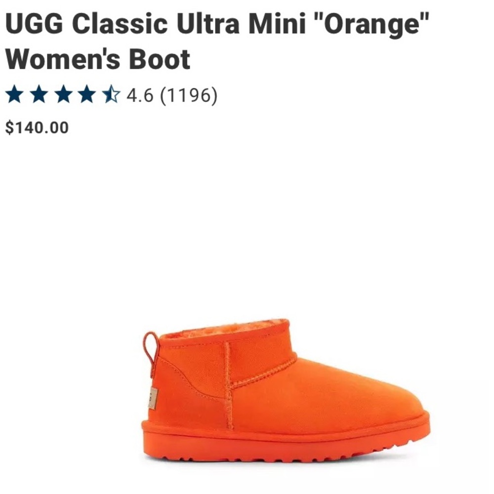 Ugg Classic Ultra Mini - Orange, Women’s size 8